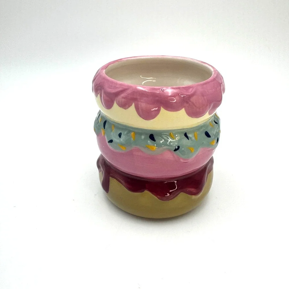 Room Essentials Earthenware Donut Mug 16oz Donut Stack Microwave Dishwasher Safe